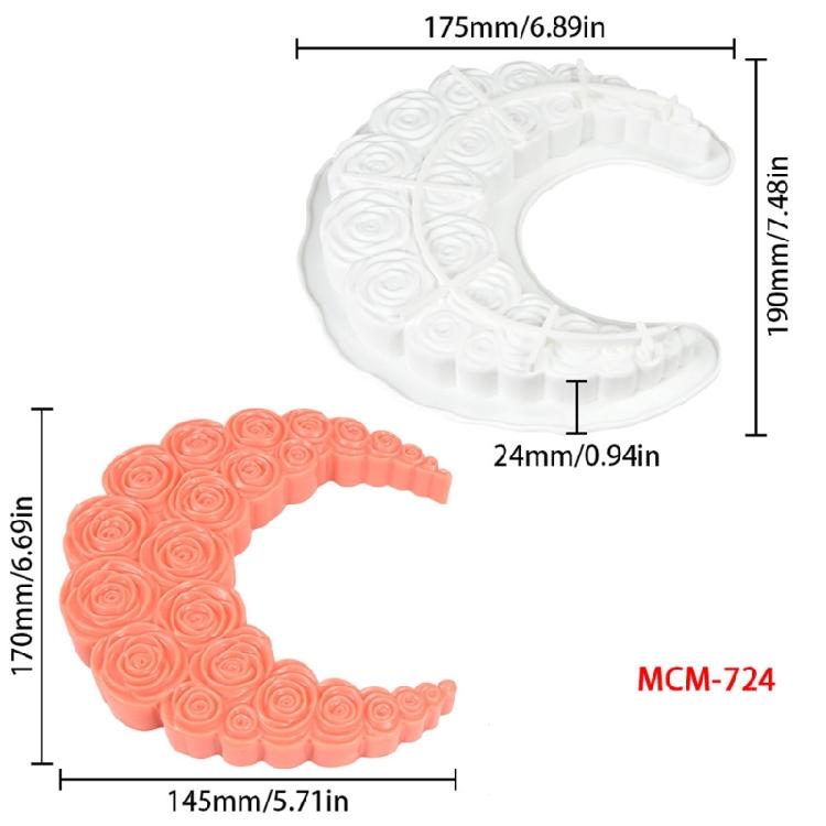 Rose Moon Silicone Molds Food Safe Materials For Mousse Cake Chocolate Soap Candle Molds Baking Accessories