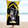 1PC Custom Name Monkey Music Headphones Art Beach Towel Highly Absorbent And Sand-Resistant Towel for Swimming, Pool, Yoga, And Travel Lightweight