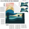 3-Piece Bedding Pillowcase Quilt Cover Set Blue Mountain 2D Digital Printing Suitable For Bedroom Hotel Dormitory Decoration
