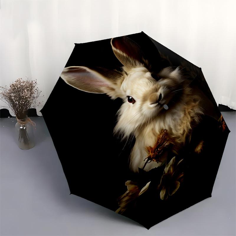 1pc Rabbit Umbrella Automatic Open/close, 8-Rib Durable Frame, Compact Folding Design, Ideal Birthday/Holiday Gift  1127A