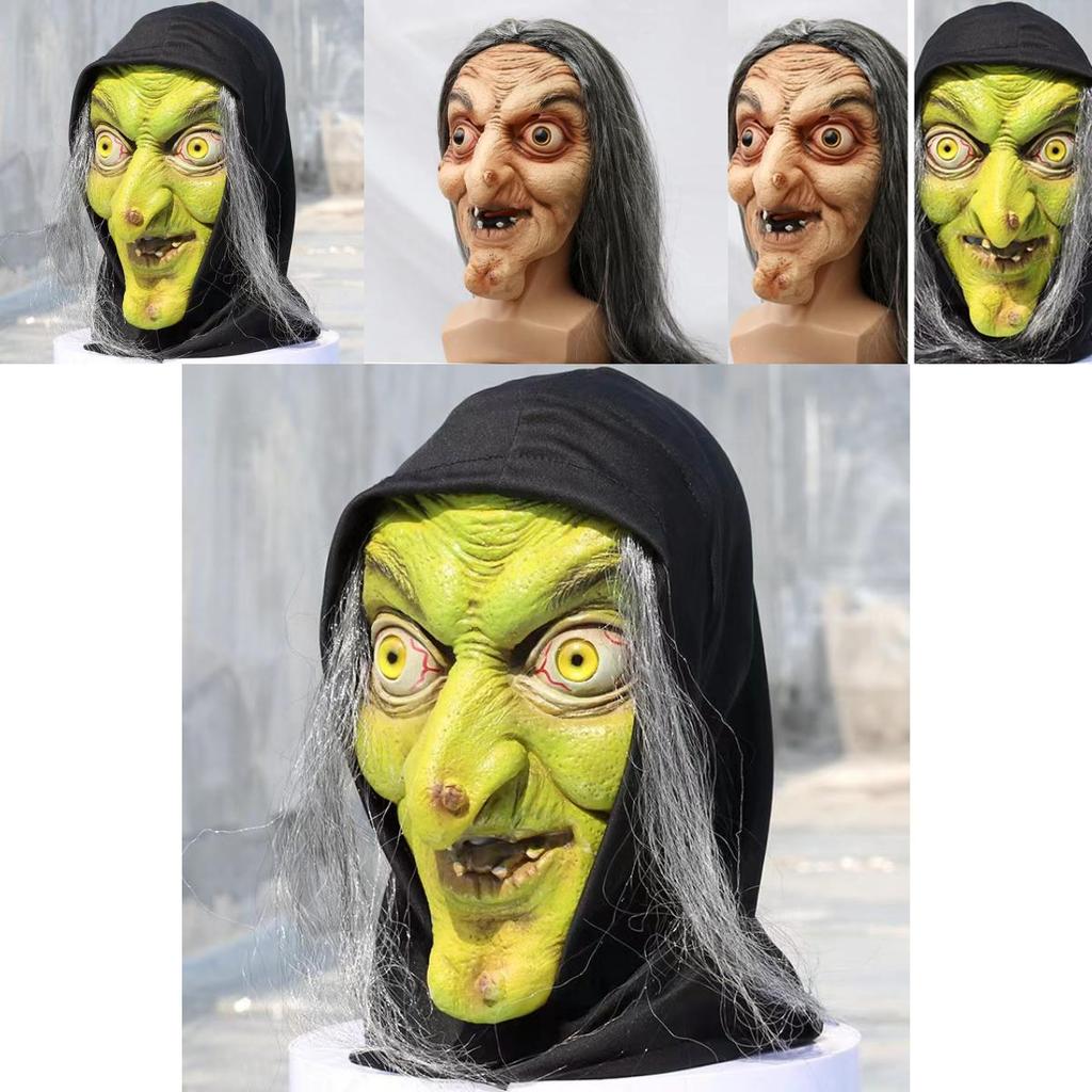 Halloween Witch Mask Latex Horror Face Costume For Party Decor