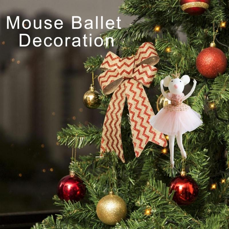Ballettmaus-Puppe Weihnachtsbaumschmuck für das Feiertagsfest 20cm Ballettänzerin Figur Hängedekoration