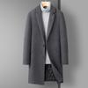 Autumn and Winter Men's Woolen Coat Business Casual Medium and Long Suit Collar Cotton Thickened Woolen Coat Men's Coat