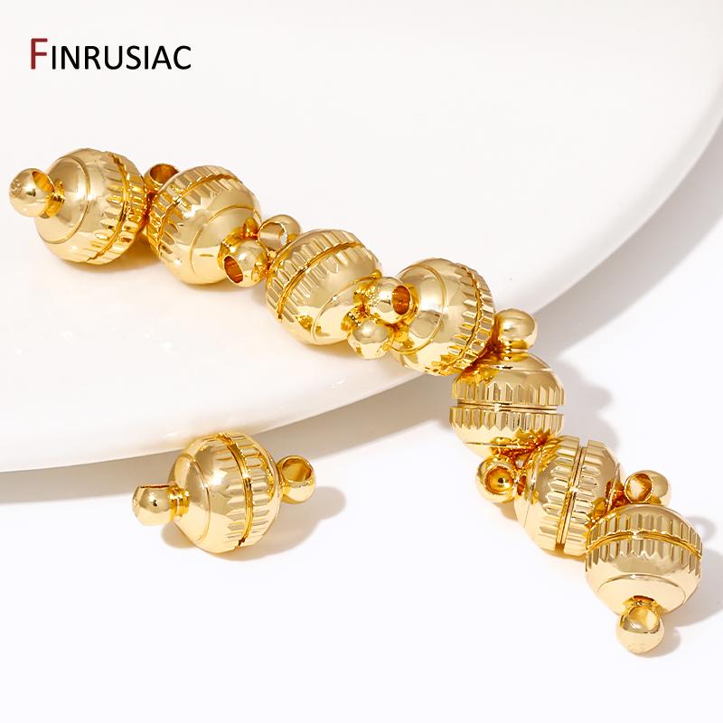 Wholesale 18k Gold Plated Brass Strong Magnetic Clasps For Bracelet Making Magnet End Clasp Connectors DIY Jewelry Making