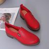 2024 Plus Size Korean Style Women's Mid-Heel Slip-On Leather Casual Shoes