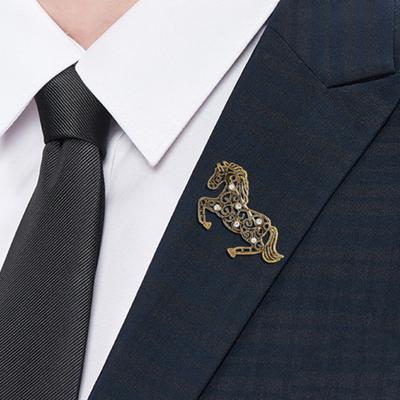 1/2 ks Zvířecí brož Rok koně Dutý design Třpytivé kamínky Spona na oděv Oděvní doplňky