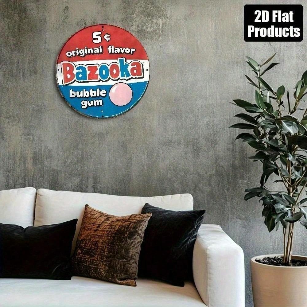 Vintage Metal Tin Sign 8 Inch Round Wall Art Retro Home Bar Cafe Decor Aluminum