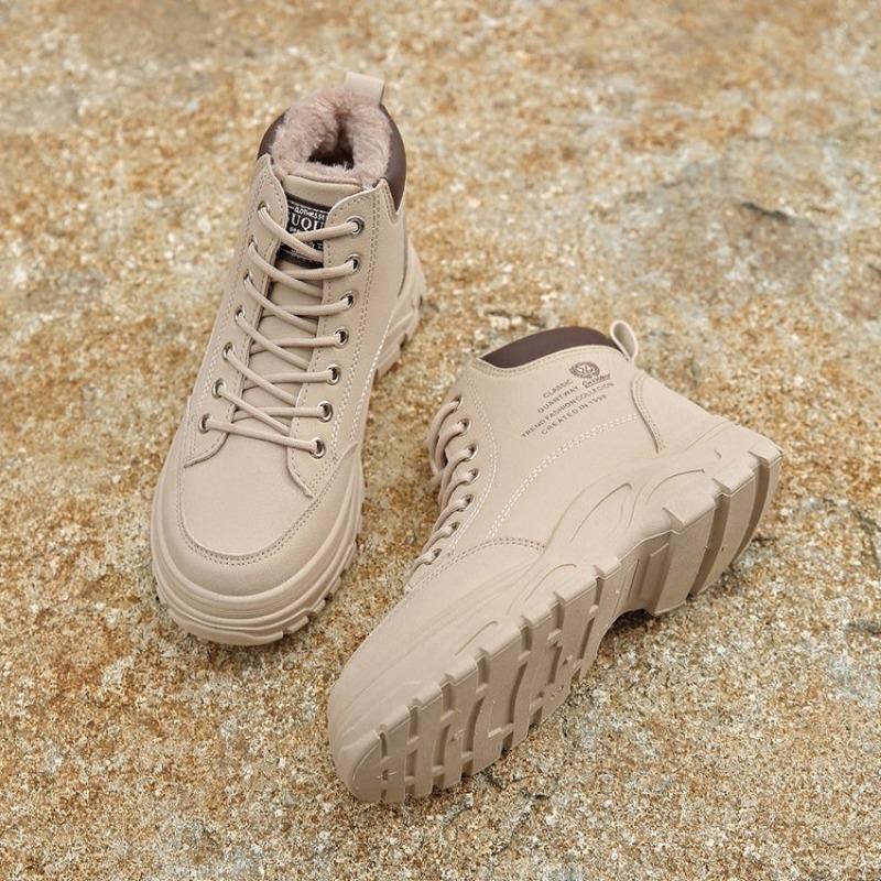 Hohe Baumwollstiefel für Damen, gefütterte und verdickte neue Winter-Schneestiefel, vielseitige Plüsch-Baumwollschuhe mit dicker Sohle für Damen