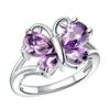 Butterfly Drop Pear Shape Amethyst Zircon Ring