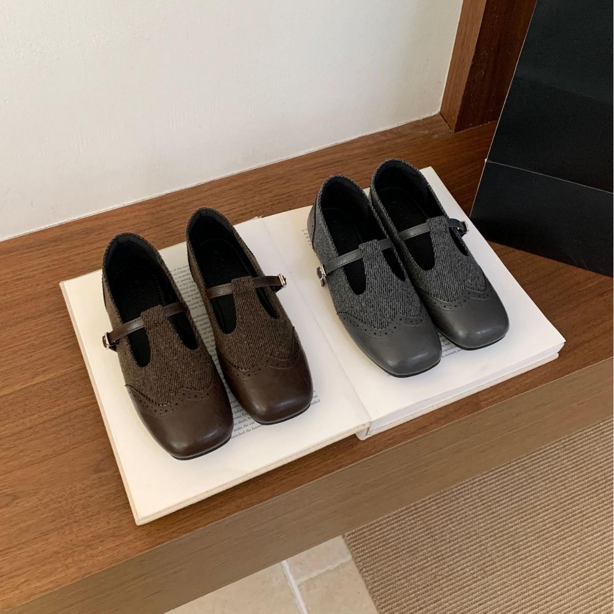 

2025 new carved lace-up flat bottom deep mouth small leather shoes, pregnant women Doudou women s commuting shoes 39 серый