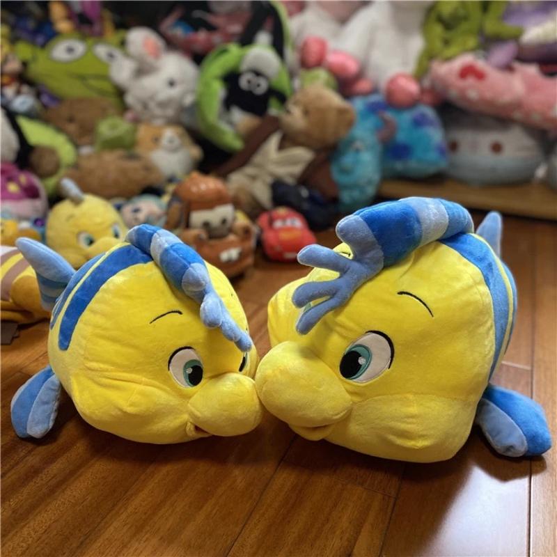 35-45cm The Little Mermaid Flounder Plush Toy Fish Stuffed Doll Kids Comfort Soft Collectible Birthday Gift Cuddly Fluffy Huggable Kawaii Adorable