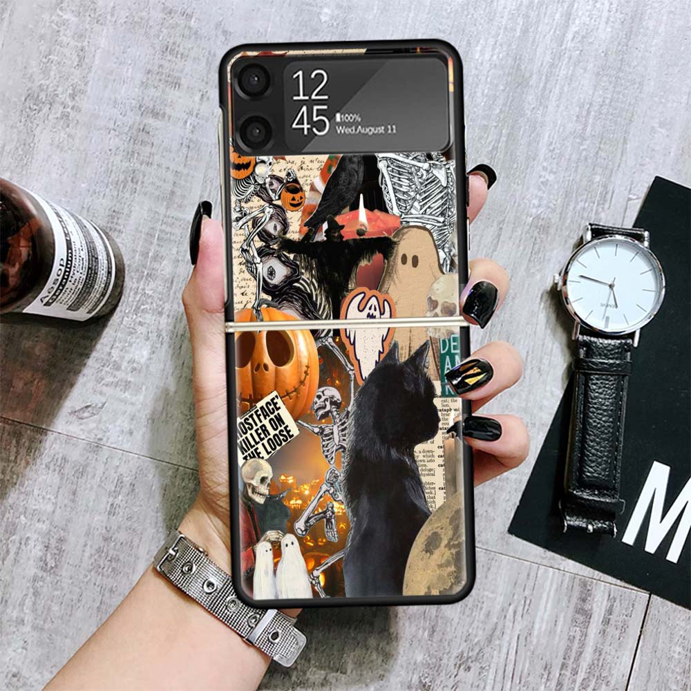 Oktober Herbst Halloween Gruselige Kürbis Hüllen Für Samsung Galaxy Z Flip 4 5 6 7 3 Z Flip7 Flip6 Flip4 Flip5 Flip3 5G Hart Stoßfest