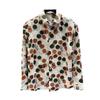 Unisex Retro Polka Dot Long-Sleeve Shirt with Pointy Collar – Versatile, Loose Fit, Hong Kong Autumn Style