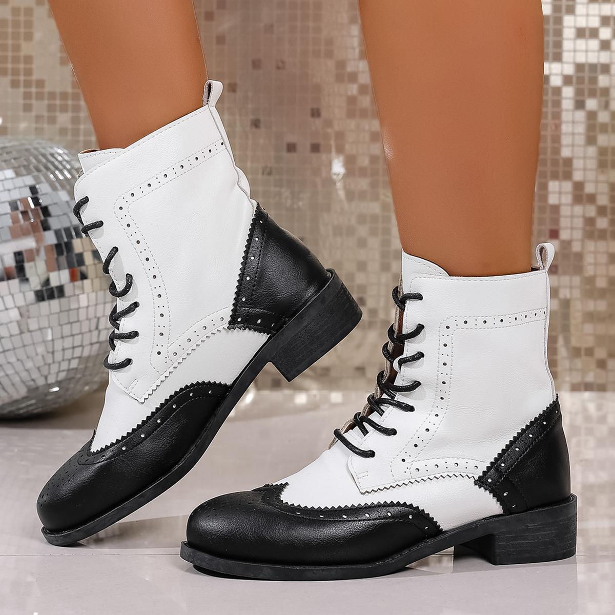 

Fashion Women Boots 2025 New Lace Up Comfortable Shoes for Women Open Toe Large Size Winter Retro Women Short Boots Zapatos De Mujer 36