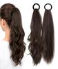2 Stück Haarpferdeschwanz-Extensions für Damen, Haarverlängerung für Damen Echthaar, 2er-Set mit glatten und lockigen Stilen, Clip-Haarverlängerungen für Da