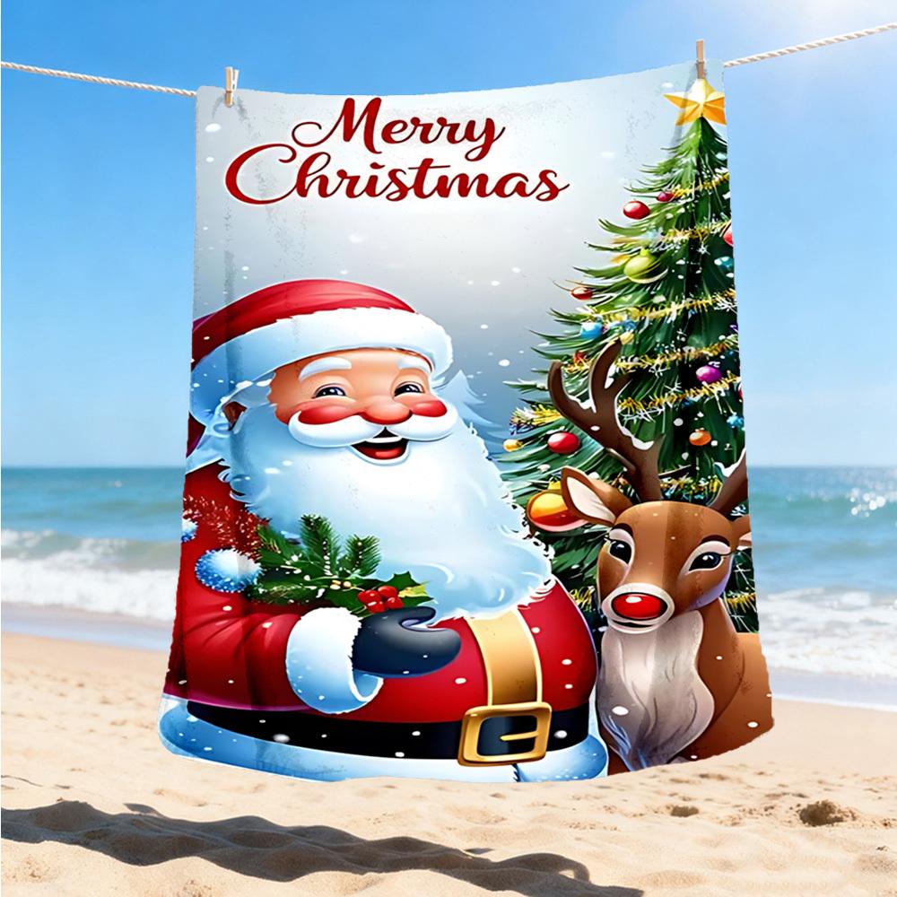 1pc Christmas Santa Claus Outdoor Blanket - Lightweight Flannel Throw For Travel, Camping, Gifts For Family Or Friends Yy251114254