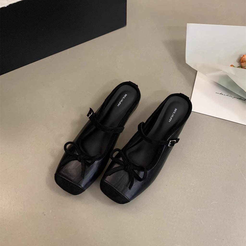 Inner height-increasing silver bag head half slippers women's outer wear 2025 new summer fairy evening platform Mary Jane single shoes