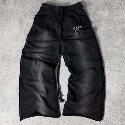 European and American Style Street Hot Stamping Retro Loose Trendy Casual Straight Leg Men's and Women's Pants