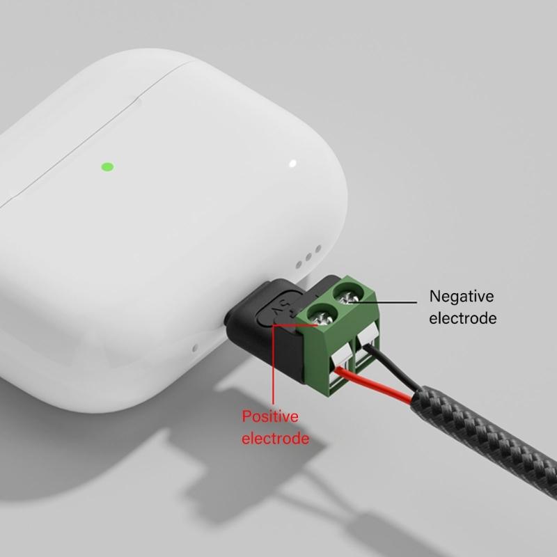 Adapter z wtyczką Micro USB na bezlutownicze złącze 2-pinowe do ładowania telefonów, tabletów, wentylatorów, lamp 5V3A, wtyczka Micro USB męska na złącza 2-pinowe