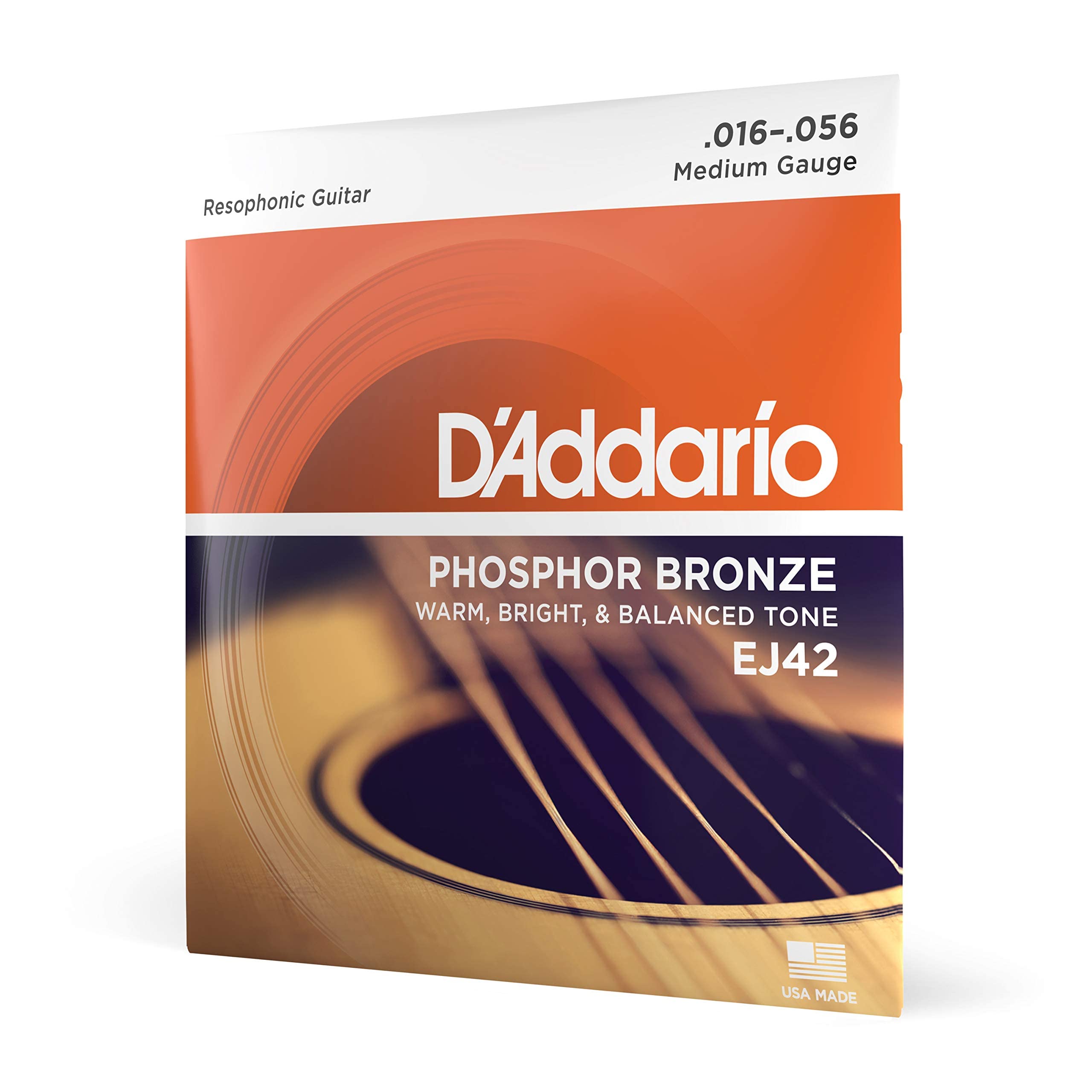 Acoustic Guitar Phosphor Resophonic EJ42 D Addario Strings, Bronze, Guitar, .016-.056