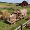 Wooden Oil Tanker Truck Puzzle DO-IT-YOURSELF Wooden 3D Truck Assembly Learning Birthday Present Christmas Present
