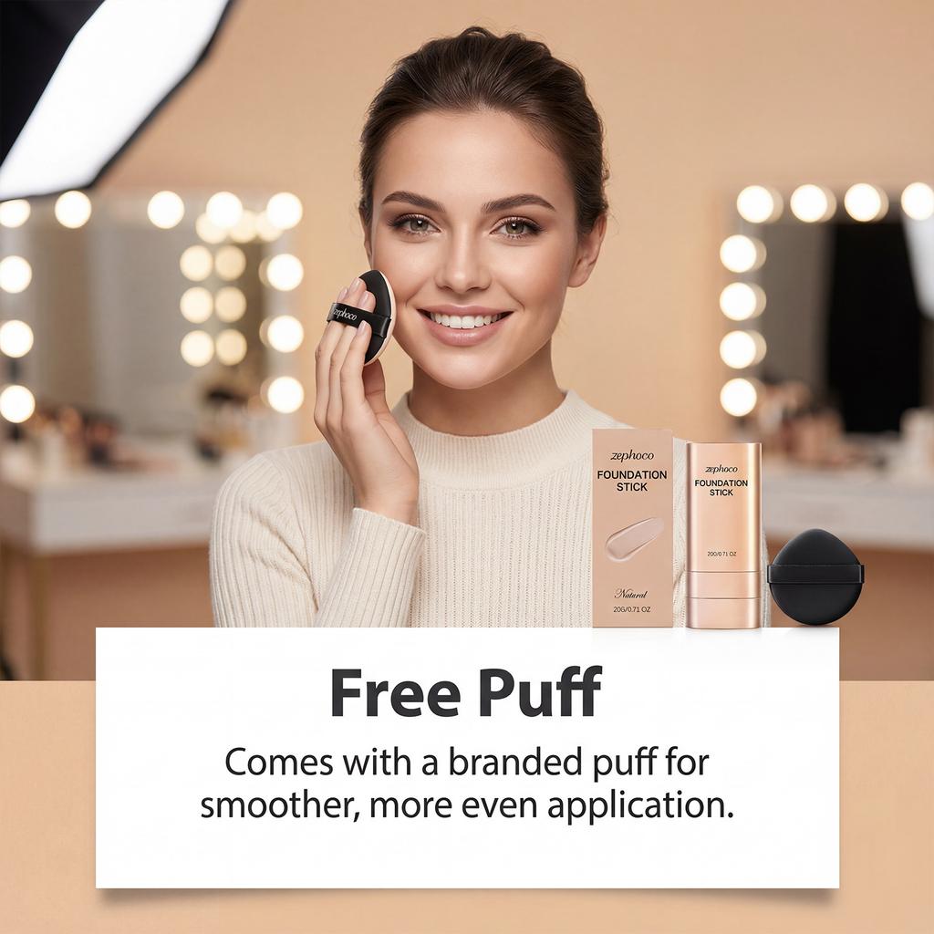 Sheer Concealer Foundation Stick (Natural Tone), Lightweight Watery Silky No-Cake Natural Look