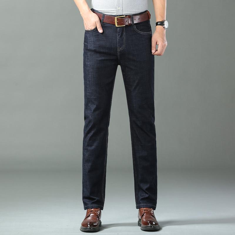 Summer Men's Jeans: Straight-Leg Slim-Fit Relaxed Stretch Business Casual Trousers Premium Casual Men's Wear Long Trousers
