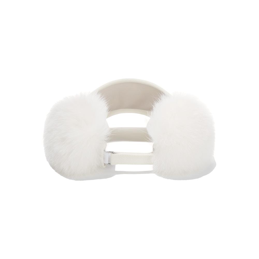 MALBON GOLF Detachable Fur Earmuff Visor Ivory (Woman)