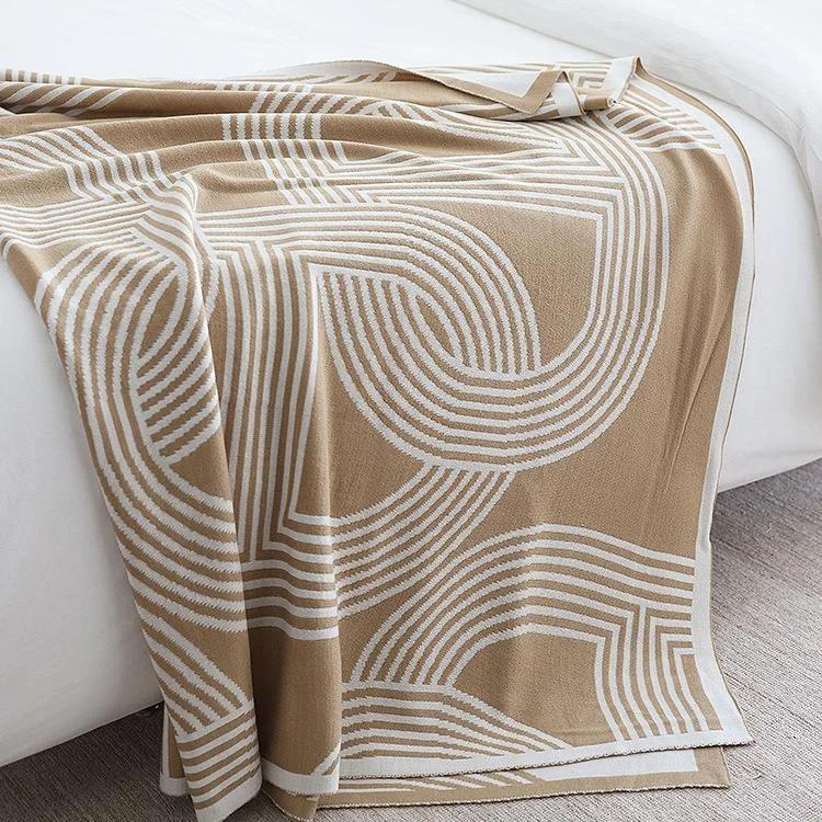 Nordic Geometric Knitted Blanket for Beds Modern Simplicity Sofa Cover Luxury Throw Blanket Home Decor Bed End Towel Soft Shawl