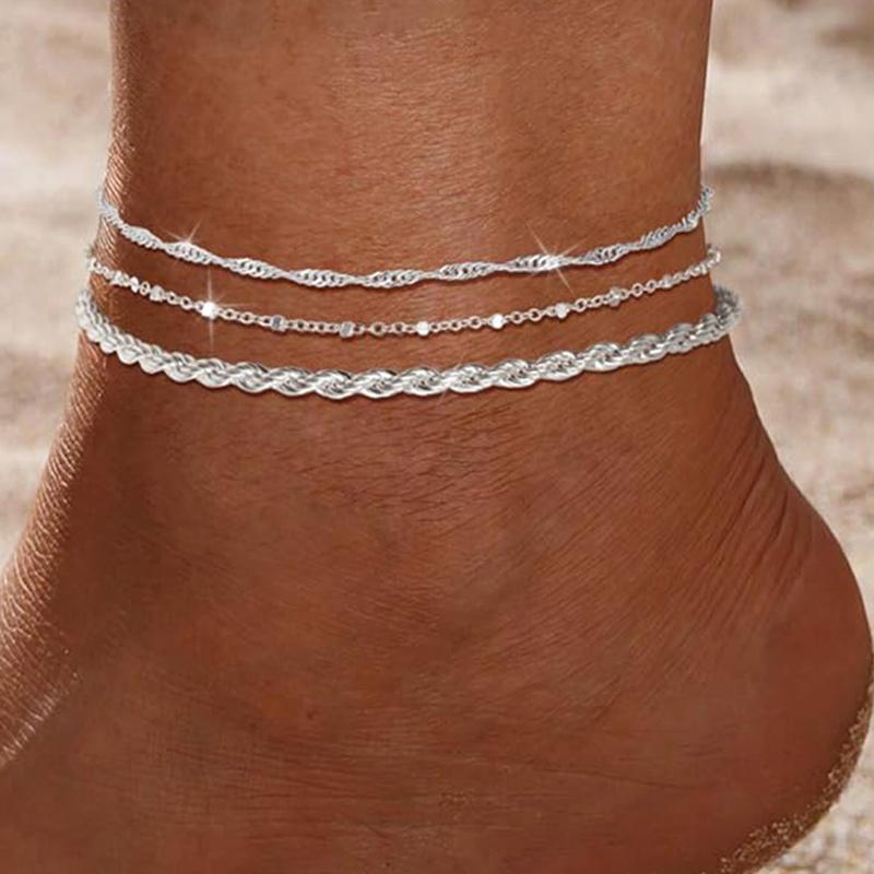Stylish Waterproof Layered Ankle Bracelets 2/3Pcs for Women Ideal for Beach and Weekend Getaways