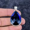 Blue Topaz Gemstone Handmade 925 Sterling Silver Jewelry Pendant 1.85" M-3248