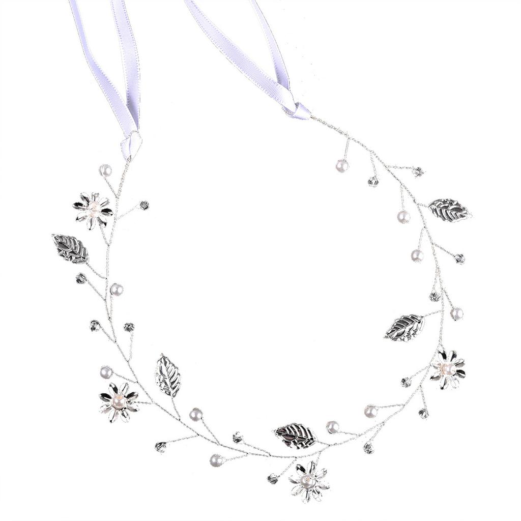 Gold Flower & Leaf Hair Band Alloy Floral Bridal Hair Accessories for Bridesmaid Wedding Party Balls