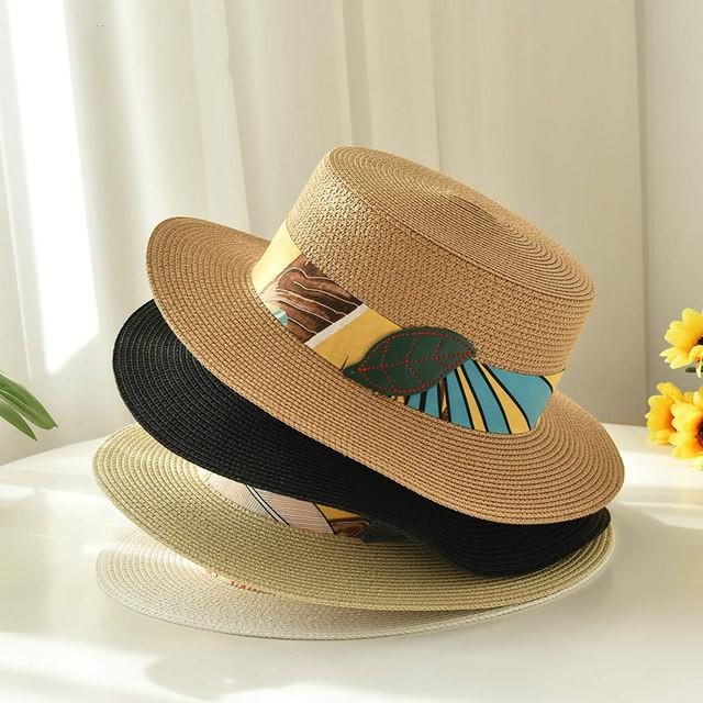 Buy Straw Hat Women's Summer Flat Top 