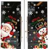 Snowflake Static Clings Christmas Window Clings, Santa Snowman PVC Stickers, Waterproof Creative Xmas Gift Decor Glass Decals for Home Shop