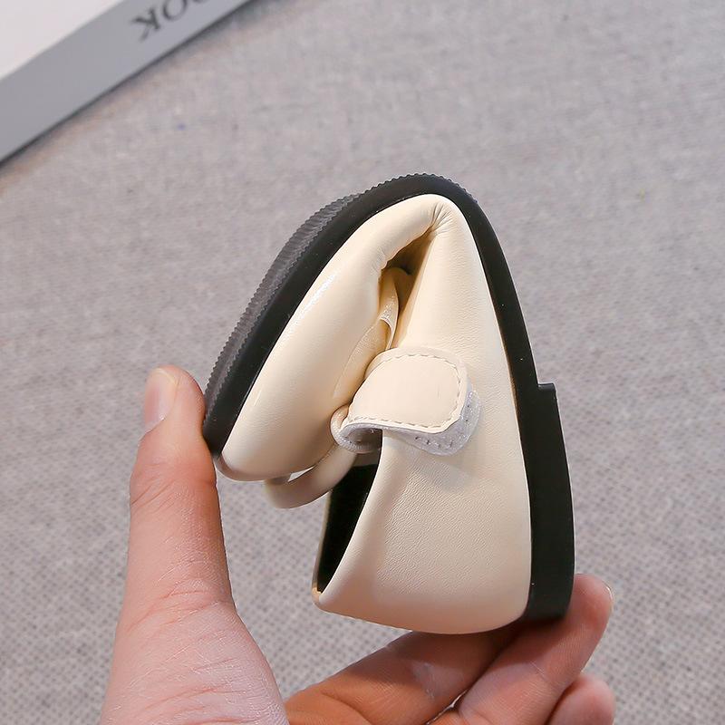 Kids Leather Shoes Mesh Lace Bow Girls Flat Shoes Soft Sole Non-slip 2025 Spring Autumn Children Princess Shoes Sweet Pearls Ins