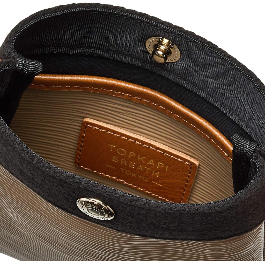 Topkapi Ripple Neo Leather Shoulder Bag with Slim Sacoche and Smartphone Khaki Brown Case, 503080102000,