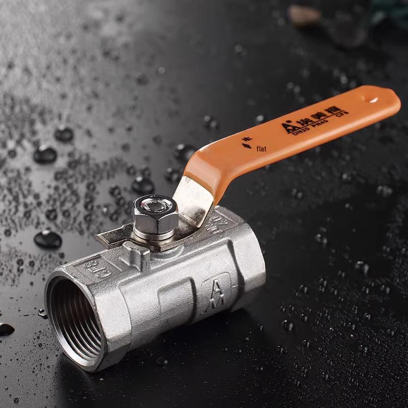 Ameiko 1/2" Two-Piece 304 Stainless Steel Ball Valve with Female Thread for High-Temperature Water Control