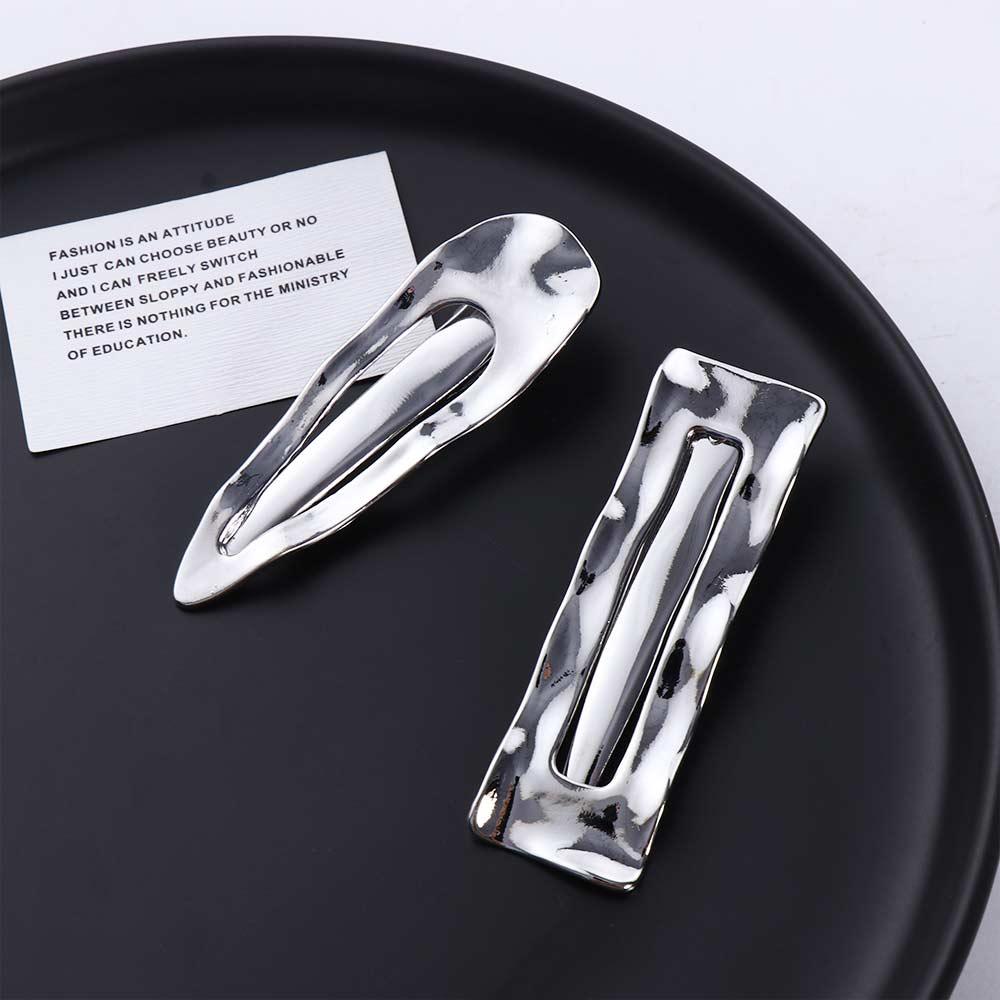 Rectangle Hollow Fix Fringe Barrette Punk Hair Clips Side Bangs Hair Clips Metal Hair Pins