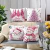 Christmas Decoration Pillowcase Gift Santa Claus Snowman Pillow Cover Living Room Sofa Cushion Suite Room Home Decoration