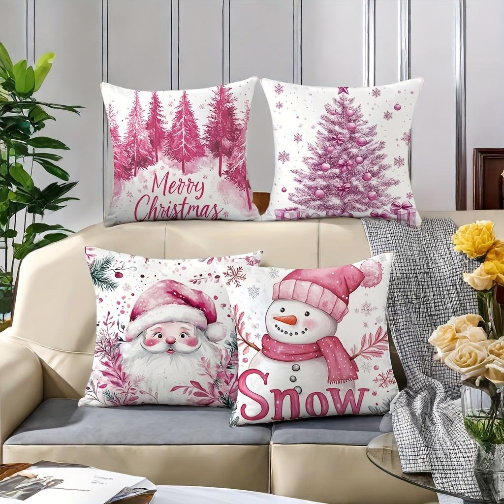 Christmas Decoration Pillowcase Gift Santa Claus Snowman Pillow Cover Living Room Sofa Cushion Suite Room Home Decoration