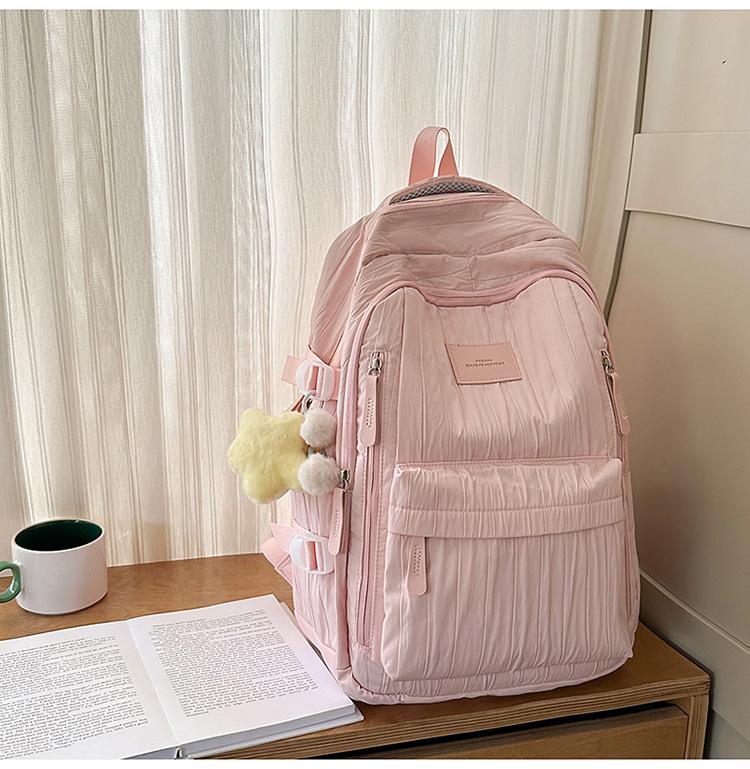 Schoolbag new high-value Japanese ins fresh and sweet macaron backpack junior high school students lightweight travel backpack