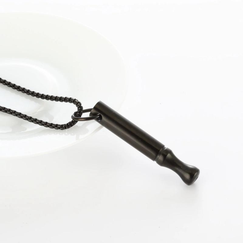 

Ожерелье-свисток с функцией дыхания для медитации, инструмент безопасности, кулон для декомпрессии, ожерелья в студенческом стиле, сезон выпускных чёрный