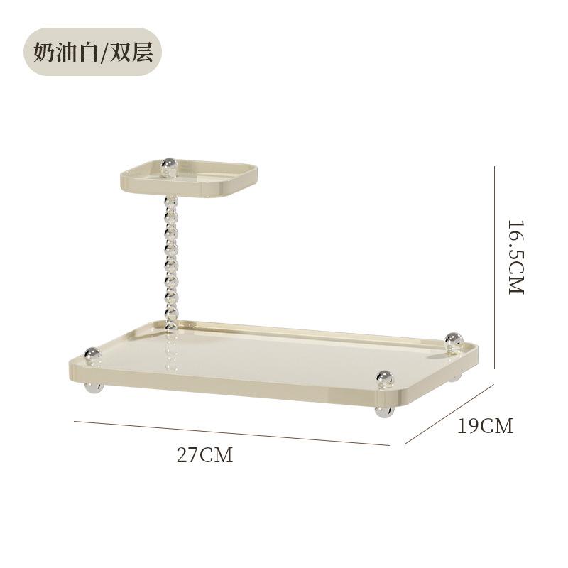 

Light luxury entrance shelf storage finishing rack desktop kitchen storage rack cosmetics multi-layer bedroom office cream світло-зелений колір