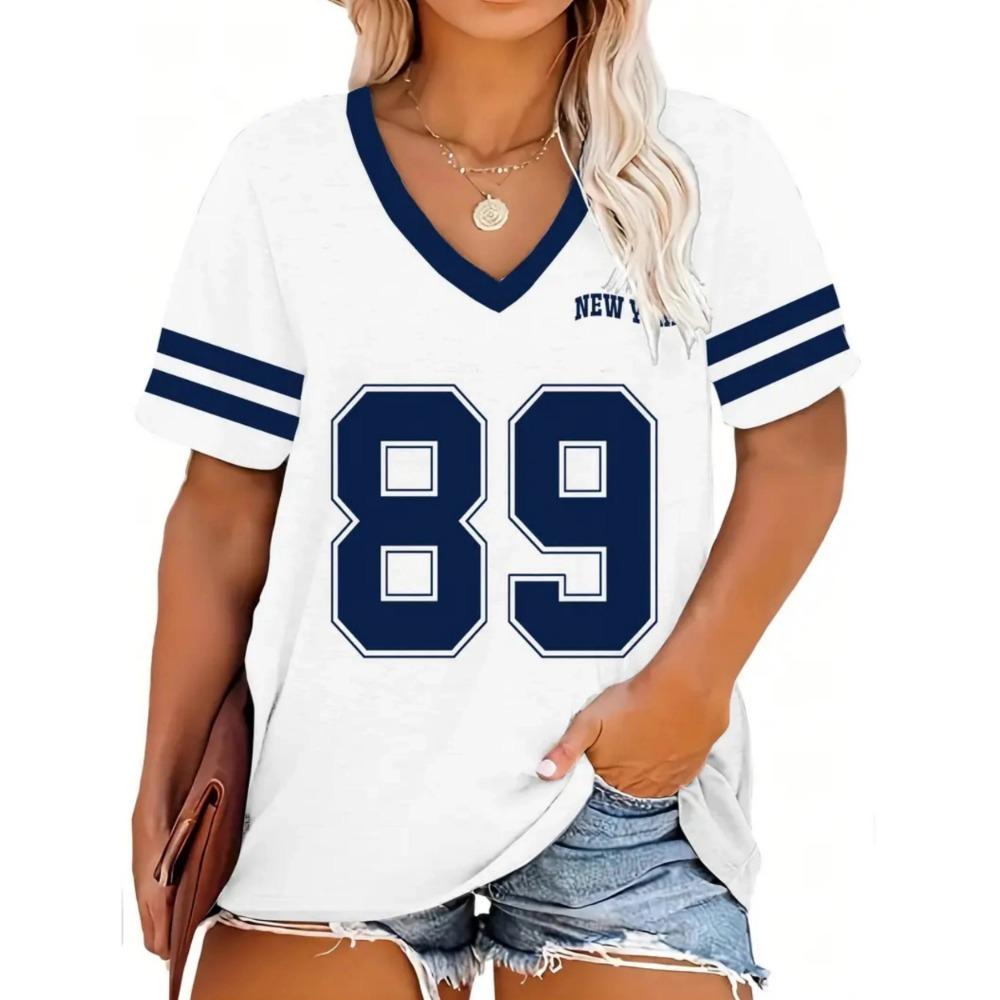 Женская полосатая футболка с принтом, женский повседневный пуловер с V-образным вырезом XXS