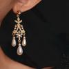 French Retro High-end Banquet Shines Niche Gorgeous Water Drop Pearl Earrings Earclips Temperament Earrings