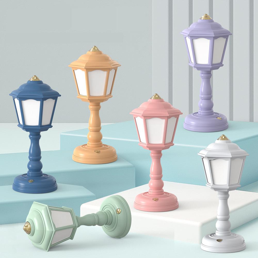 Led Desk Lamps Mini Retro Night Light Touch Room Decor USB Rechargeable Nightlight Eye Protection Bedside Reading Lamp