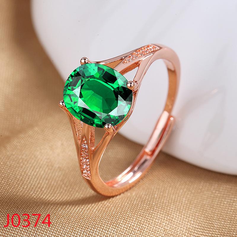 2026 18K Rose Gold-plated Pigeon Blood Ruby Ring Women's Light Luxury Diamond-set Engagement Ring Colored Open Index Finger Ring