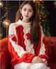 FL232636 Beautiful Red Knit Sweater for Women - Stylish and Cozy Autumn/Winter Top