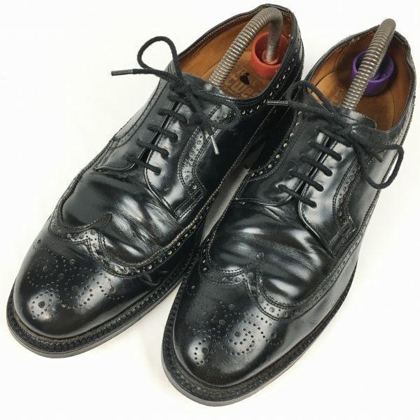 Royal Tweed by Cheaney Made in England Vintage Wingtip Shoes Black Size 9.5 / 28.0cm Men's(USED)