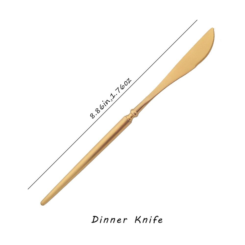 1Pc Matte 304 Stainless Steel Dinner Knife Cutlery Set Kitchen Tableware Western Gold Table Knife Dinnerware Set